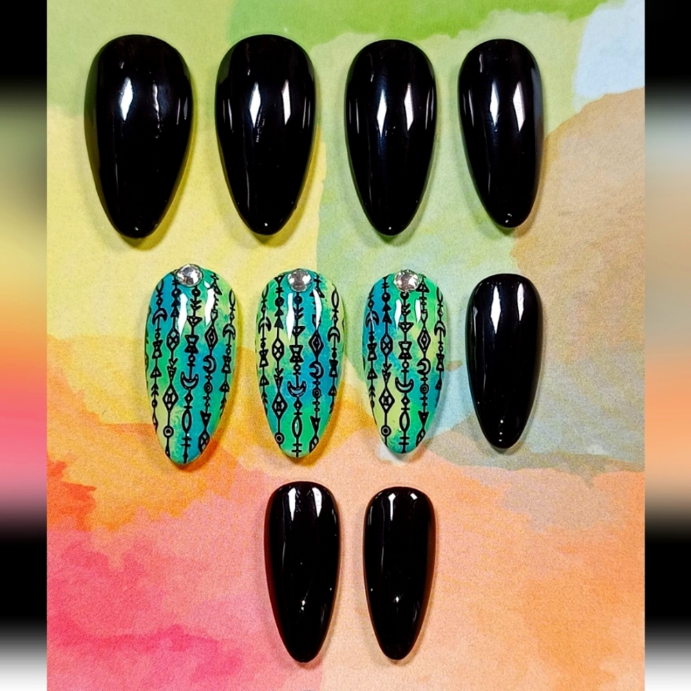 Luxury Gel Press On Nails -  Moon Tribe